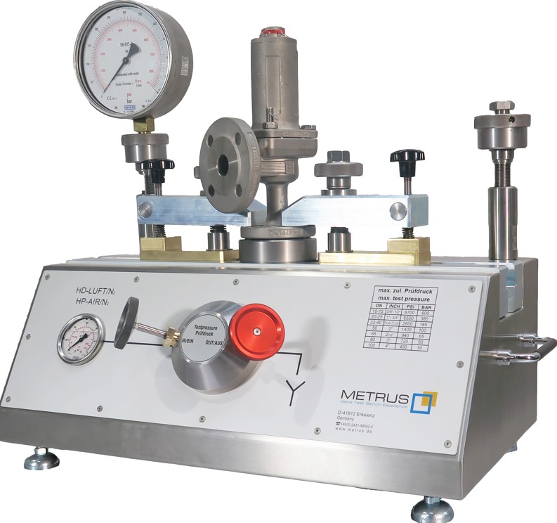 Safety valve and universal test benches, Online safety valve test (TESON III) | Metrus GmbH